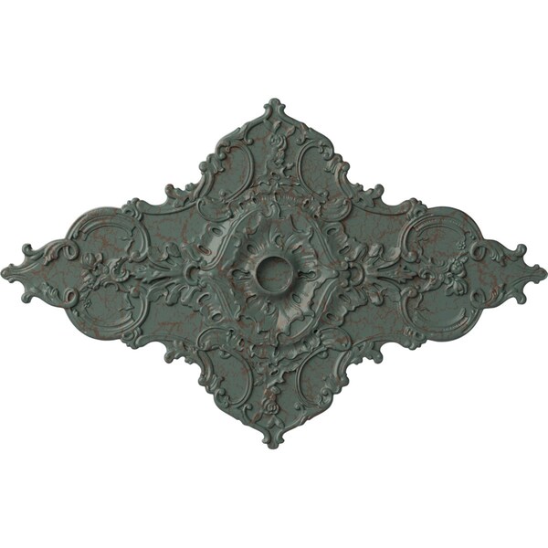Ekena Millwork Melchor Diamond Medallion (Canopies up to 4"), 67 1/4"W x 43 3/8"H x 4"ID x 2"P, Cloud Burst Crackle CM70X43MLCBC - main